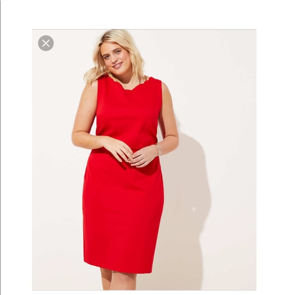 LOFT Dresses & Skirts - Loft Plus Scalloped Ponte Sheath Dress